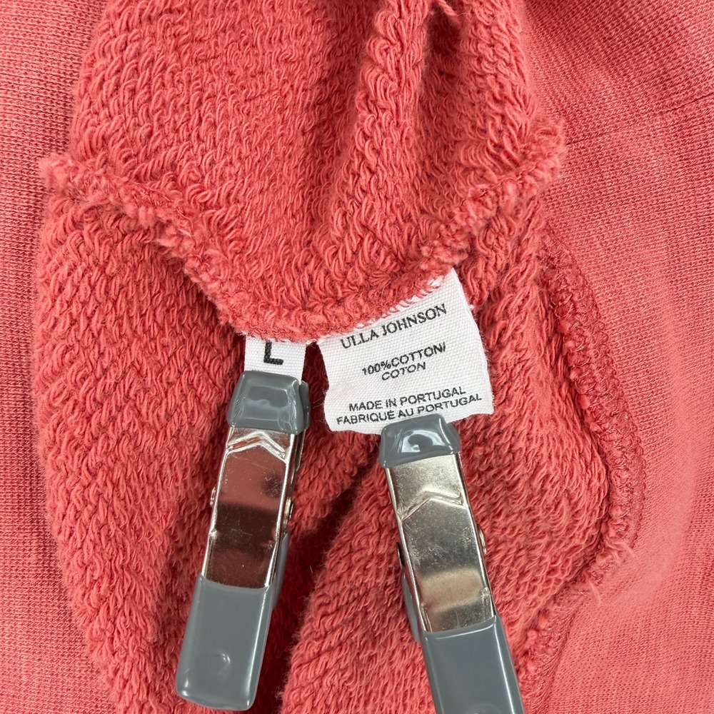 Ulla Johnson Sweatshirt Women Large Coral Pink Puff Sleeve Cotton Crewneck - Picture 10 of 12